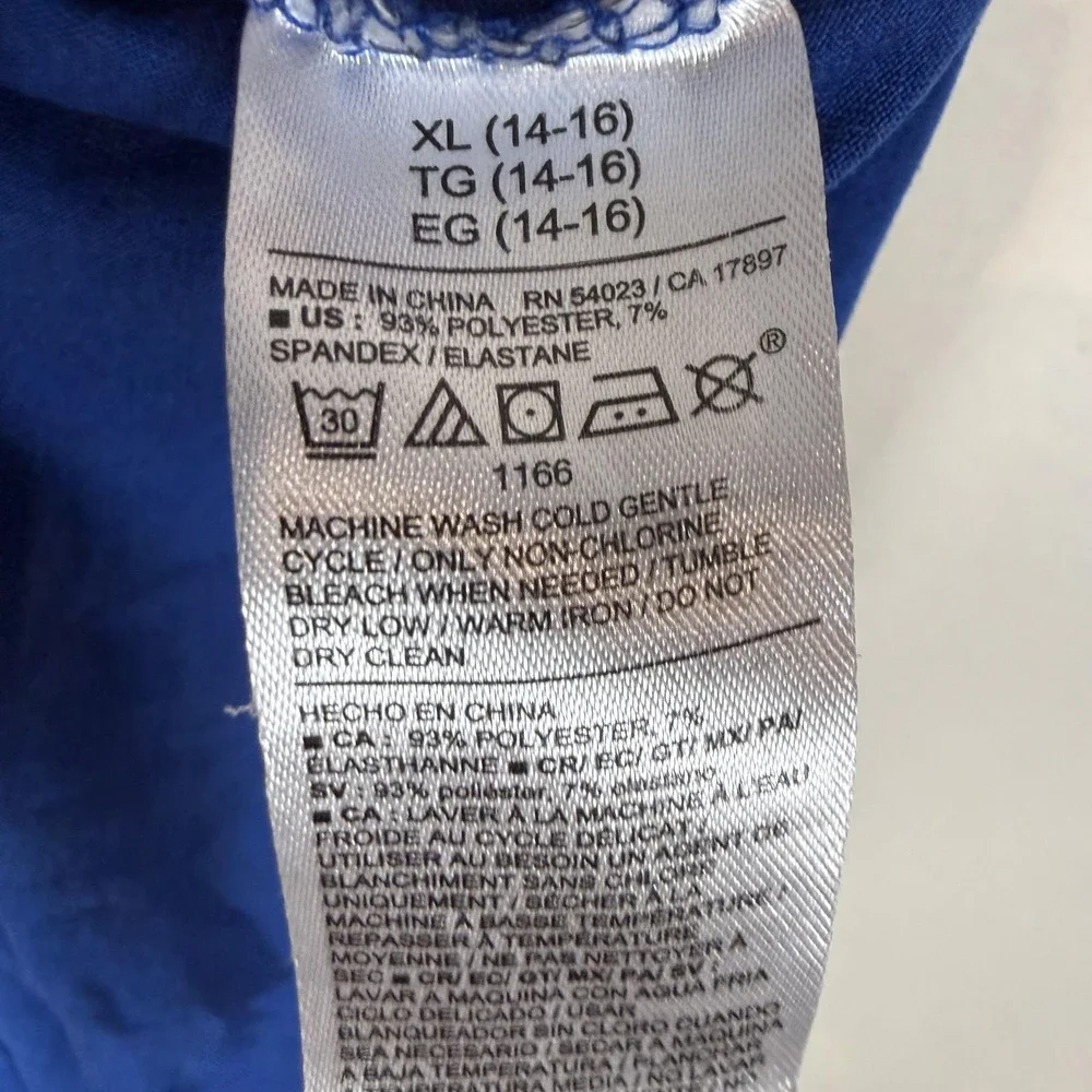 Old Navy Active Shirt Kids XL 14-16 Blue Mario Kart Graphic Tee Go-Dry Cool